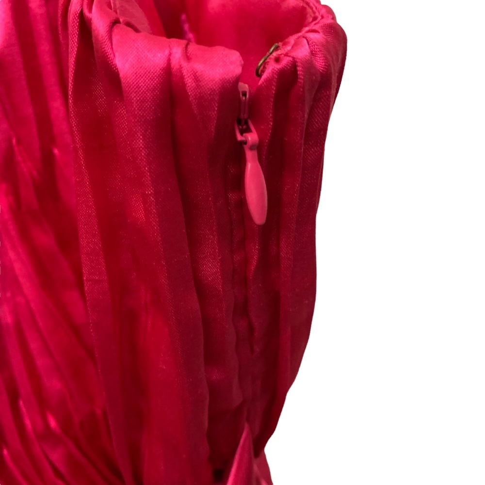 Anthropologie Maeve Hot Pink Satin Mini Dress With Bow NWT - Picture 8 of 15